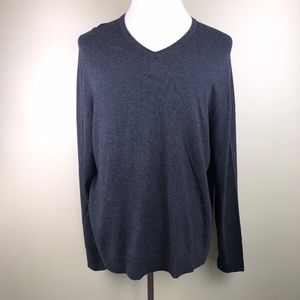 Eddie Bauer Cashmere Cotton Long Sleeve V Neck L